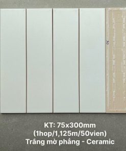 Gạch Thẻ Trang Trí 75x300 Trắng Mờ G7-PST306